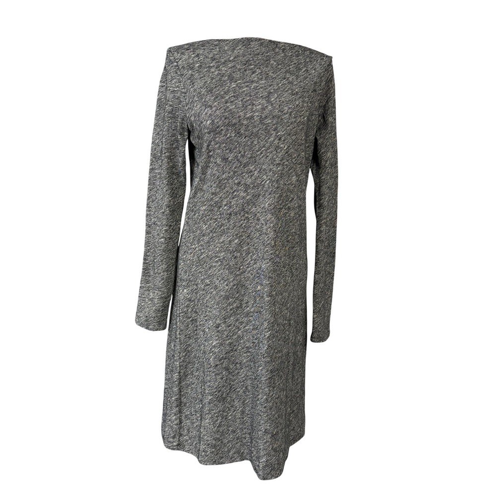 Eileen Fisher Sweater Dress Womens XS Gray Organic Cotton Wool Knit Long Sleeve